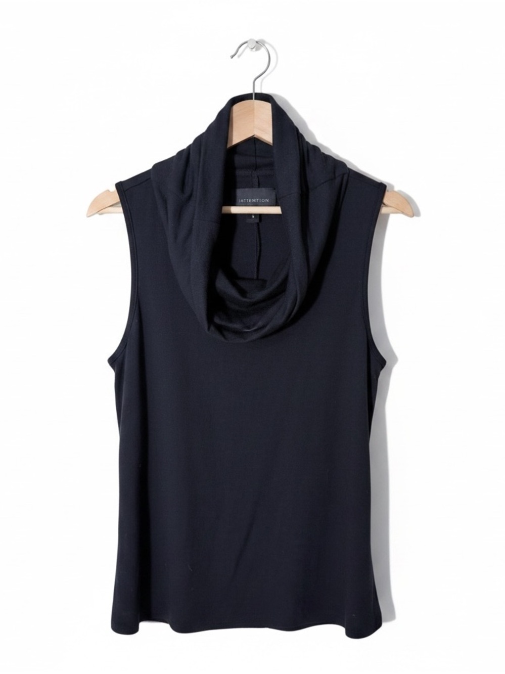 Attention Cowl Neck Sleeveless Slub Knit Top XL